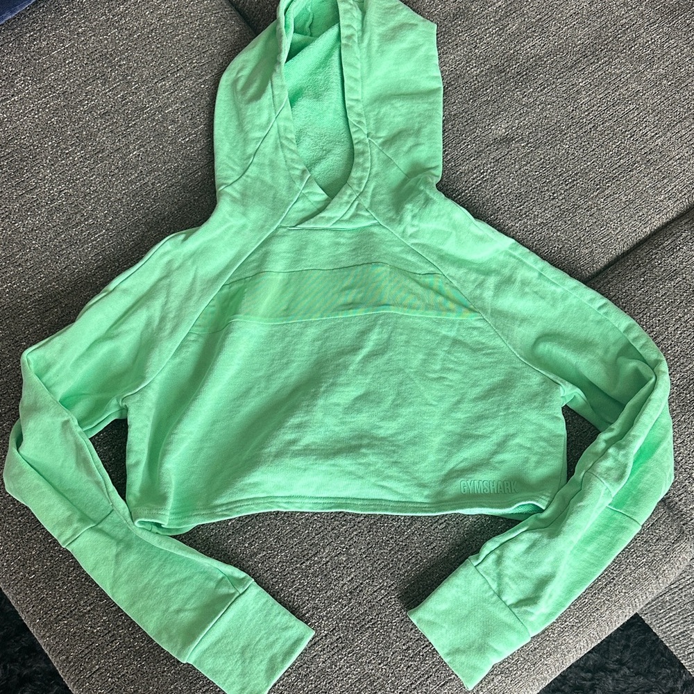 Gymshark Mint Green Cropped Hoodie
